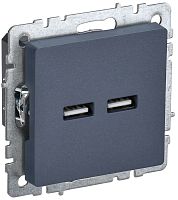 Розетка USB тип A+A без рамки IEK Brite РЮ10-1-БрМ 2-м. 3100мА маренго картинка